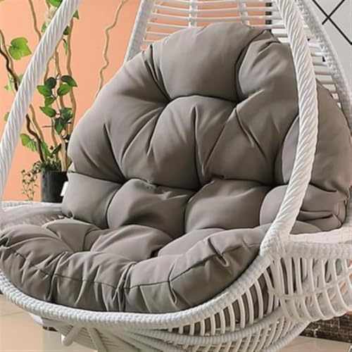 Cuscino per Sedia a Forma di Uovo,Cuscino per Poltrona sospesa,Cuscino per Sedia in Rattan,Cuscino Integrato,Varie opzioni di Colore,Adatto per Giardini Esterni, altalene Interne (Grigio cemento)