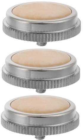 Trompetenschlüssel Ersatzknopf für Trompete aus Metall | Beige, Sichere Schnappbefestigung, für Tuba und Trompete, 3 Stück, Vielseitiges Design