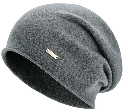 HAMUNI Mütze Damen Herren Australische 100% Wolle - Leichte Slouch Beanie Mütze, Atmungsaktiv Chemo Mütze für 3-Saison (Frühling/Herbst/Winter)