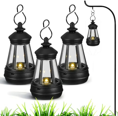 Alipis 3Er-Pack Mini-Solarlaternen Für Außenbereich Solar-Außenlaternen Mit Automatischem Lichtsensor Kunststoff-Led-Dekoration Für Garten Terrasse Camping Und Diy-Projekte