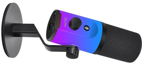 1. Microfono da gioco USB con illuminazione RGB dinamica regolabile e cancellazione del rumore per PC Streaming Karaoke Microfono da gioco a colori con sensibilità regolabile