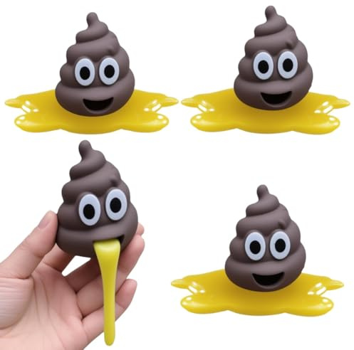 YOFDAL 4 Pezzi Puking Ball Kackwurst - palline divertenti da schiacciare a forma di feccia, pensierini per feste, giocattolo antistress per adulti