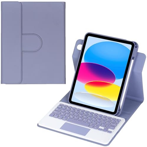 Funda con teclado Bluetooth para iPad Air (9.7 pulgadas), iPad Air 2 (9.7 pulgadas), iPad Pro (9.7 pulgadas), iPad de 5ª generación, iPad de 6ª generación, funda giratoria de 360 grados, teclado