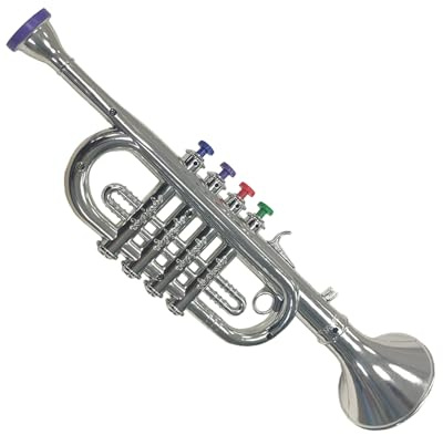 Kindertrompete, Spielzeugtrompete, Blasinstrument Für Kleinkinder | Metallische Goldenes Mini Trompete Mit 4 Farbigen Tasten, Lustiges Musikspielzeug Für Kinder, Geburtstag, Karneval, Musik, Rhythmus