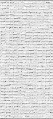 wandmotiv24 Türtapete weisser Backstein 100 x 200cm (B x H) - Dekorfolie selbstklebend Sticker für Türen, Türfolie, Aufkleber, M0050