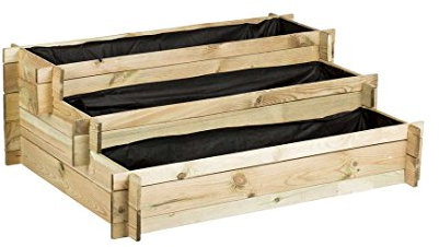 Catral | Huerto Urbano 3 Alturas, Suelo Jardinera, Madera de Pino Tratada | 88 x 113 x 40 cm | Jardinera Exterior para Terraza Jardín