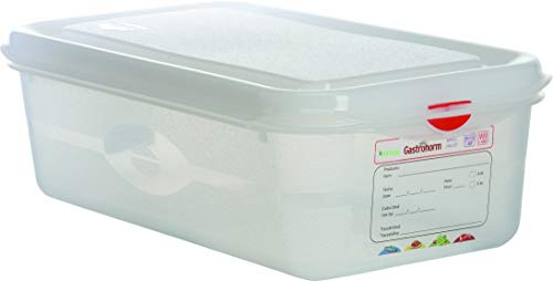 Heavy Duty Polypropylene Gastronorm Food Catering Kitchen Containers + Lids - Food Grade Clear Commercial Industrial Quality - 8 Sizes (5, 1/3-4 Litres)