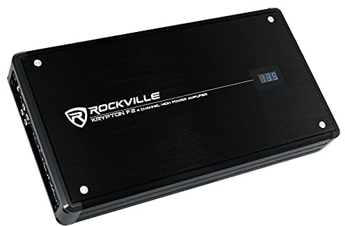 Rockville KRYPTON F2 3200W 4-Channel 2-Ohm Car Amplifier, Dyno-Certified, MOSFET, Adjustable Crossover, Remote Control, Perfect for Car Audio and Subs