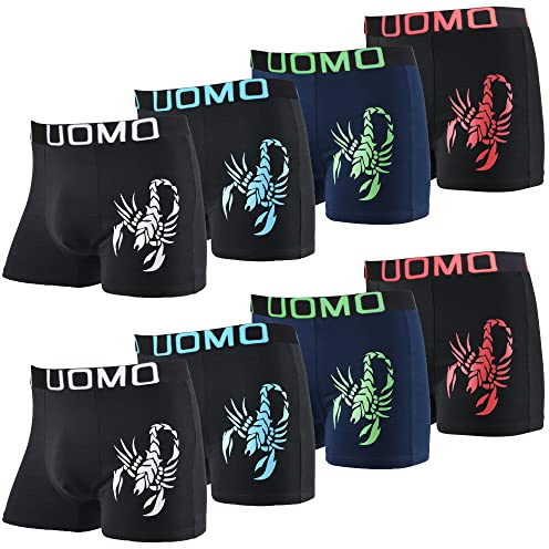 L&K 6/8/10-pack boxershorts för män, retroshorts med bra mönster, bomull, 1102, 6-pack 1104, 5XL