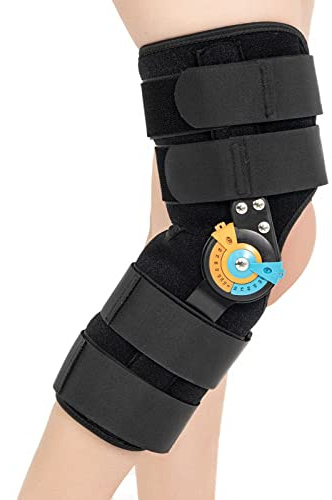 Rodillera corta con estabilización ajustable ROM Inmovilizador de rodilla postoperatorio Inmovilizador de rodilla ajustable con estabilizadores laterales de pierna para desgarros