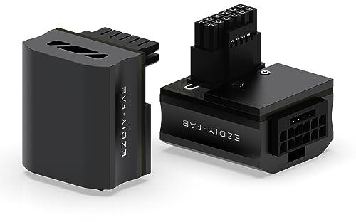 EZDIY-FAB 12VHPWR 12+4 Pin Winkelstecker Netzteil für Grafikkarte der RTX40'-Serie,Unterstützt 600W Ausgang, Kompatibel mit RTX4090,4080,4070ti -90 Grad STD Typ-Schwarz-1Pack