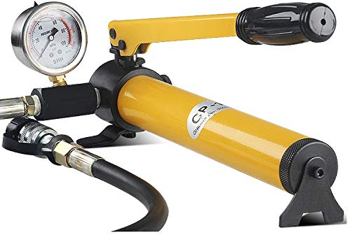 JMorCO Robuste CP-180 Hydraulikpumpe, handbetriebene Pumpe, hydraulische Handpumpe mit Manometer