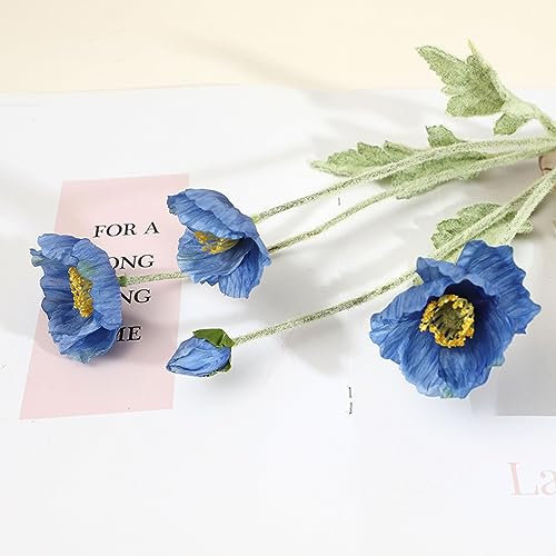 Kunstblumen Blauer Mohn Kunstblumen Wie Echt Deko Blumen Fake Flowers,Künstliche Blumen Deko,Künstliche Balkonpflanzen,Künstliche Pflanzen Für Aesthetic Deko Hochzeit Garten