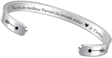 FCZIVA Bracelets Manchette Maman Papa Cadeaux Noël Réglable Grand-père Grand-mère Cadeau D'anniversaire Famille Apprécier Bijoux Nounou Merci Fête Enseignants Souvenir Femme Mari Saint-Valentin