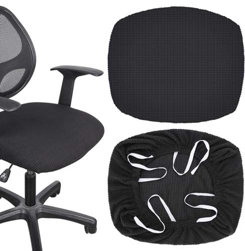 Zocipro 2 Stück Schreibtischstuhl Bezug,Elastische Sitzbezug Bürostuhl mit Bindeseil,Waschbar Chair Cover,Spandex Stretch Stuhlhussen für Bürostühle Esszimmerstühle Bar Hochzeitsfeier