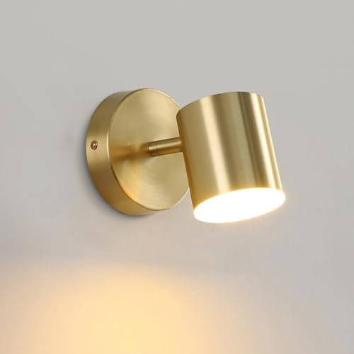 YOOCHUENG 350°Drehbar Wandleuchte Innen Gold,LED Leselampe für Schlafzimmer