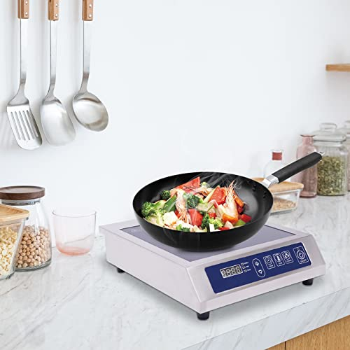 Placa de inducción portátil, Cocina de inducción, versión profesional de la cocina digital 3500W, Display Táctil, Temporizador, Fácil Limpieza