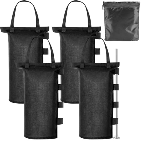 Auirshiky Pesos para Pavillon, 4 unidades 600D Oxford impermeables bolsas de arena para pesar, peso para gazebo, cenador, para exteriores (15 x 50 cm)