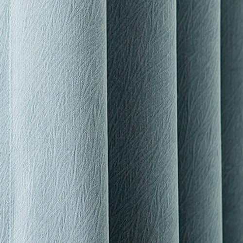 Mesnt Lichtdichte Vorhänge Blickdicht, Hellgraue Ösen Thermoisolierte Fenster Gardinen für Wohnzimmer/Schlafzimmer137 x 229 cm