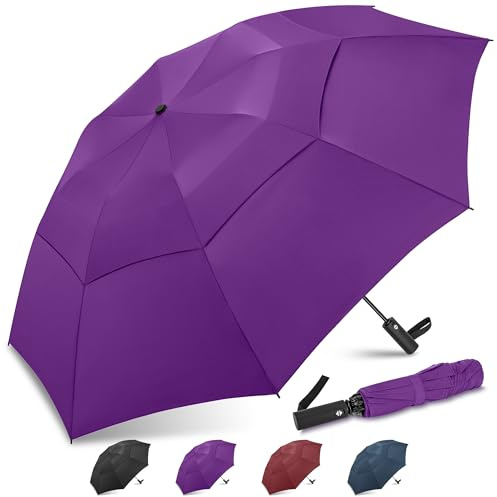 ZOMAKE Regenschirm Sturmfest Taschenschirm Groß,54/62 Inch Golfschirm Sturmfest Leicht,Großer Taschenschirm Stabil mit Doppelkappe für Herren Damen Kinder
