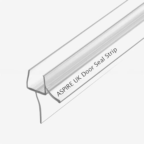 Shower Screen Door Seal Strip - Clear Bath Door Seal Strip - 4-6mm Glass Up to 18mm Gap with 90cm Adjustable Length - Shower Enclosures Transparent Seal DIY & Tools Replacement - ASPIRE UK (Straight)