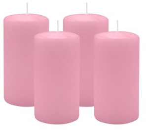 4er Set Adventskranzkerzen Rosa Ø 60 x 100 mm