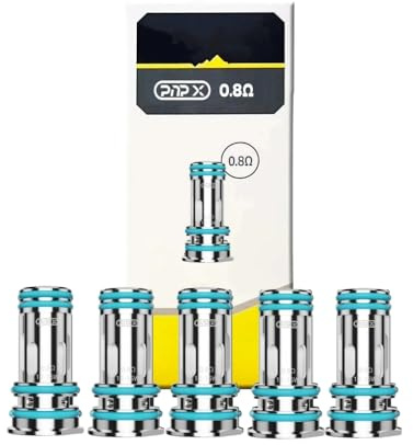 VO-OPOO PnP X Bobina (0,8Ω 5 unids/paquete) MTL 12-16 W Core para PnP X Pod Cartucho/Tank Drag S2/Drag X2/Argus Pro 2 Argus E40 Doric 60 Pro E-Cigs Original Resistencias PnP X Coil - No Nicotine