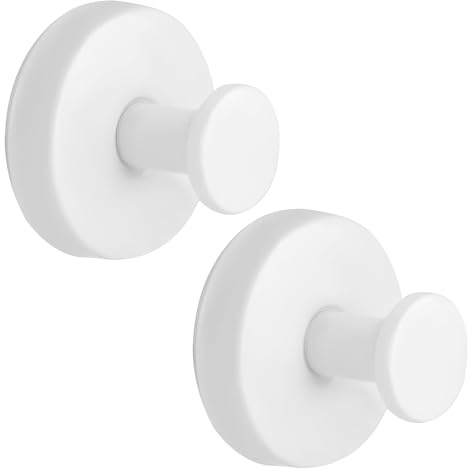 GETFACAI 2 PCS Suction Cup Hooks, Suction Hooks, Bathroom Hooks Suction, Suction Hooks for Hanging, Suction Cups with Hooks, Strong Stick on Hooks Suitable for Wall Smooth Surface (White)
