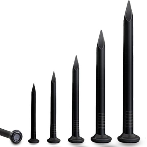 SHUNCHG 60 pezzi 50mm Chiodi in Acciaio per Pareti in Calcestruzzo, Mattoni in Legno, Chiodi per Quadri Acciaio al Carbonio Zincato Nero Uso Universale Interno ed Esterno