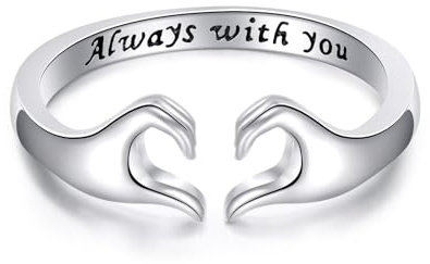 Hug Ring Sterling Silver Love Hug Adjustable Ring Hugging Always with You Jewellery Gifts for Women