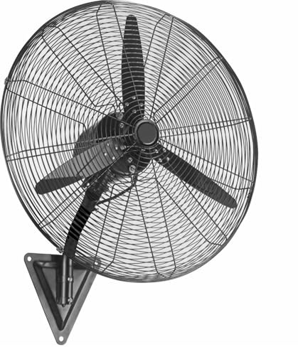COSHANO Ventilador Industrial de Pared, 180 W, Acero Inoxidable, 3 Velocidades, Inclinación ajustable Trabajo pesado Oscilante