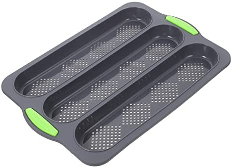 FUNNETOYU Molde de Silicona Profesional de Tres Ranuras para Panadería