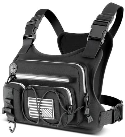 Chest Pack,Water Resistant Running Vest for Men, Chest Bag For Running, Cycling, EDC Running Pack Rig For Sports and Workouts