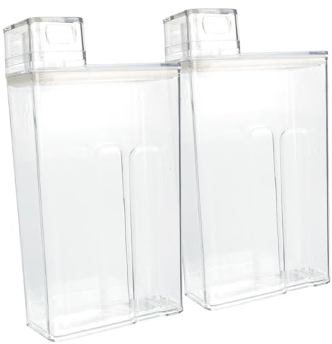 PENIKOKO 2 Stück Transparenter Auslaufsicherer Waschmittelbehälter mit Deckel Luftdichte Aufbewahrungsbox für Pulverwaschmittel Platzsparender Nachfüllbehälter für Wäschepflege im Haushalt