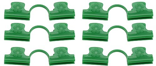 50 Abrazaderas de Invernadero de 0.630 in, Aros de jardín, plástico PE de 2 Cabezales, Abrazadera de película para Plantas, Clip de Hoja de Suelo para Fijar la Cubierta de la (16mm)