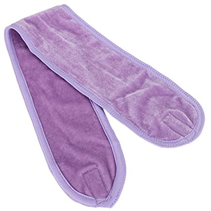 Bandeau de SPA pour le visage, maquillage, douche, bain, bandeau de sport, serviette extensible réglable pour femmes et hommes, bandeau élastique doux pour Spa, salle de sport, (Violette)