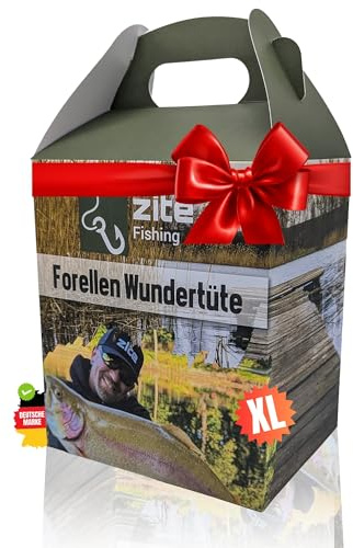 Zite Fishing Wundertüte Forelle XL | Geschenke für Angler | Forellen Überraschungsbox mit Angelzubehör, Kleinteilen & Ködern - Angel Sachen, Angel Geschenk Angel-Mystery-Box Geschenk