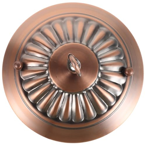 TOYANDONA Lotus-Shaped Ceiling Light Canopy Cover Plate in Golden Iron, Heavy Duty Chandelier Mounting Kit with Hook for Hanging Light Fixture Base Setup, Easy Installation with Decorative