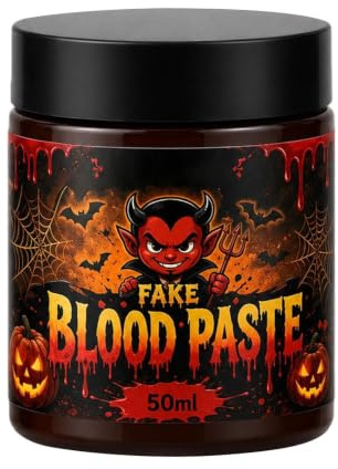 Konstblod, filmblod skräck, kostym smink halloween | Realistiskt utseende, 50 ml, hudvänlig formel, för cosplay, temafester, filmproduktioner