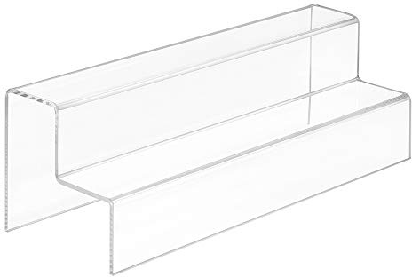 Zeigis - Dekotreppe 2-Stufig 300x100x100mm, glasklares Acrylglas | 50mm Stufentiefe / UV-beständiges Material - für Sammelfiguren, Waren oder Kosmetik in Vitrine und Regal