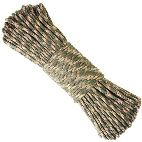 Paracord Schnur Reißfestem Outdoor Survival Seil 100ft Fallschirms Schnur 7 Kern-Strängen 4mm Mehrzweck-Seil 250kg (550lbs) Nylonschnur Polyesterseil (Tarnfarben)