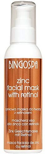 Zink Gesichtsmaske mit Retinol gegen Falten Pickeln Akne 150 g BINGOSPA