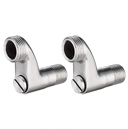 HomeLava S-Anschluss Satz Exzenter 40mm Edelstahl Wandarmaturen Adapter 1/2 x 3/4 Zoll mit Absperrventil und Rosette, 2 Stück