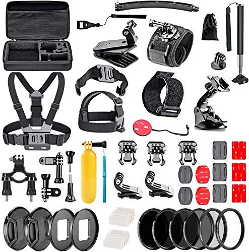 Navitech 60-in-1 Action Camera Accessories Combo Kit with EVA Case - Compatible With The AKASO EK7000 4K Sport Action Camera
