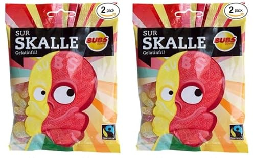 Bubs Skull Sour Réglisse 2 Pack of 90g