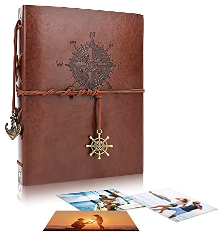 Álbum de Fotos Álbum de Recortes, Álbum de piel Para Personalizar con 30 Hojas de Cartón Vacío, Libro de Invitados para Boda, Recuerdo, Adecuado para Aniversario de Boda o Cumpleaños