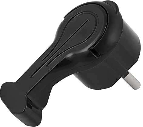McPower Schutzkontakt-Winkelstecker | extra flach, 250V~/16A, schwarz | wiederanschließbar mit Handgriff und Zugentlastung | für 3x1,0 / 3x1,5 mm² Kabel