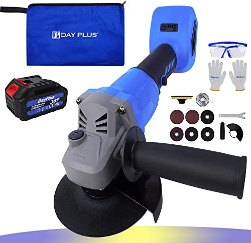 Professional Akku-Winkelschleifer 21V Bürstenlos zum Schleifen & Schneiden, Mini-Winkelschleifer mit 3,0-Ah-Akku, 115mm 10000RPM Trenn-/Winkelschleifer mit Zusatzgriff, ideal für Tischler, Bauherren