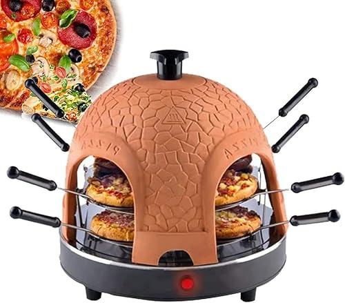 SONLED Electric Pizza Oven Maker, 8 Persons Electric Pizza Oven With Terracotta Fan Hood, Smokeless Electric Oven Pizza Oven For Pizza Party Home Party