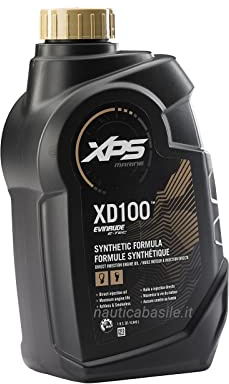 Olio XD100 per motori fuoribordo 2 tempi a iniezione Evinrude ETEC G1 e G2 100% sintetico (XD100-1 U.S. QT / 0,946 L)